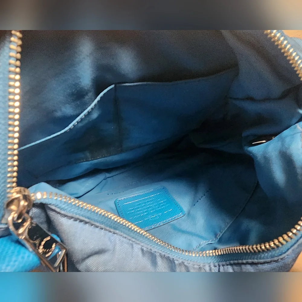 Coach Teal Messenger Bag - Picture 8 of 13